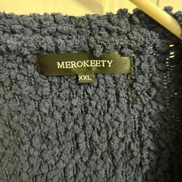 Merokeety Woman's Long Sleeve Soft Chunky Knit Sweater Open Front Cardigan - Picture 4 of 5
